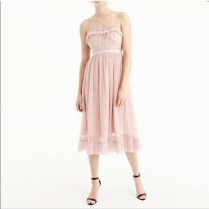 💄💖J CREW Pink Ruffe Tulle Midi Dress💖💄